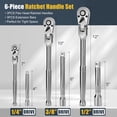 thumbnail image 3 of Juego de trinquetes Flex Head YIYEIE, 6 piezas, 1/4, 3/8, 1/2 Drive, 3 of 7
