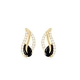 thumbnail image 3 of Rosec Jewels 0.50 CT Pear Shape Black Onyx and Moissanite Leaf Stud Earrings, 18K Yellow Gold, 3 of 7