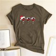 thumbnail image 1 of Pntutb - Camiseta informal de Navidad para mujer, con estampado de copas de vino, de manga corta, con cuello redondo Pntutb Pntutb-5527, 1 of 4