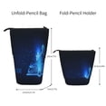 thumbnail image 2 of Picia Futuristic Book Knowledge Print Telescopic Pencil Case, Telescopic Pen Holder Telescopic Pencil Pouch Bag Stationery Pencil Case Box Storage Organizer Makeup Bag, 2 of 6