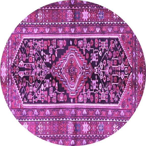 Ahgly Company Indoor Round Persian Purple Traditional Area Rugs, 5' Round