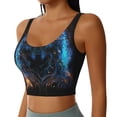 thumbnail image 2 of Hirioo Cool Blue Light Wolf for Women's Sports Vest with Full-Print Design, Stretchy Fabric and Removable Pads-Medium, 2 of 8