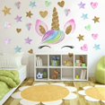 thumbnail image 3 of Unicorn Wall Stickers Decals,Unicorn Wall Decor with Heart Flower Birthday Christmas Gifts for Boys Girls Kids Bedroom Decor Nursery Room Home Decor(2 Sheets Unicorn), 3 of 7