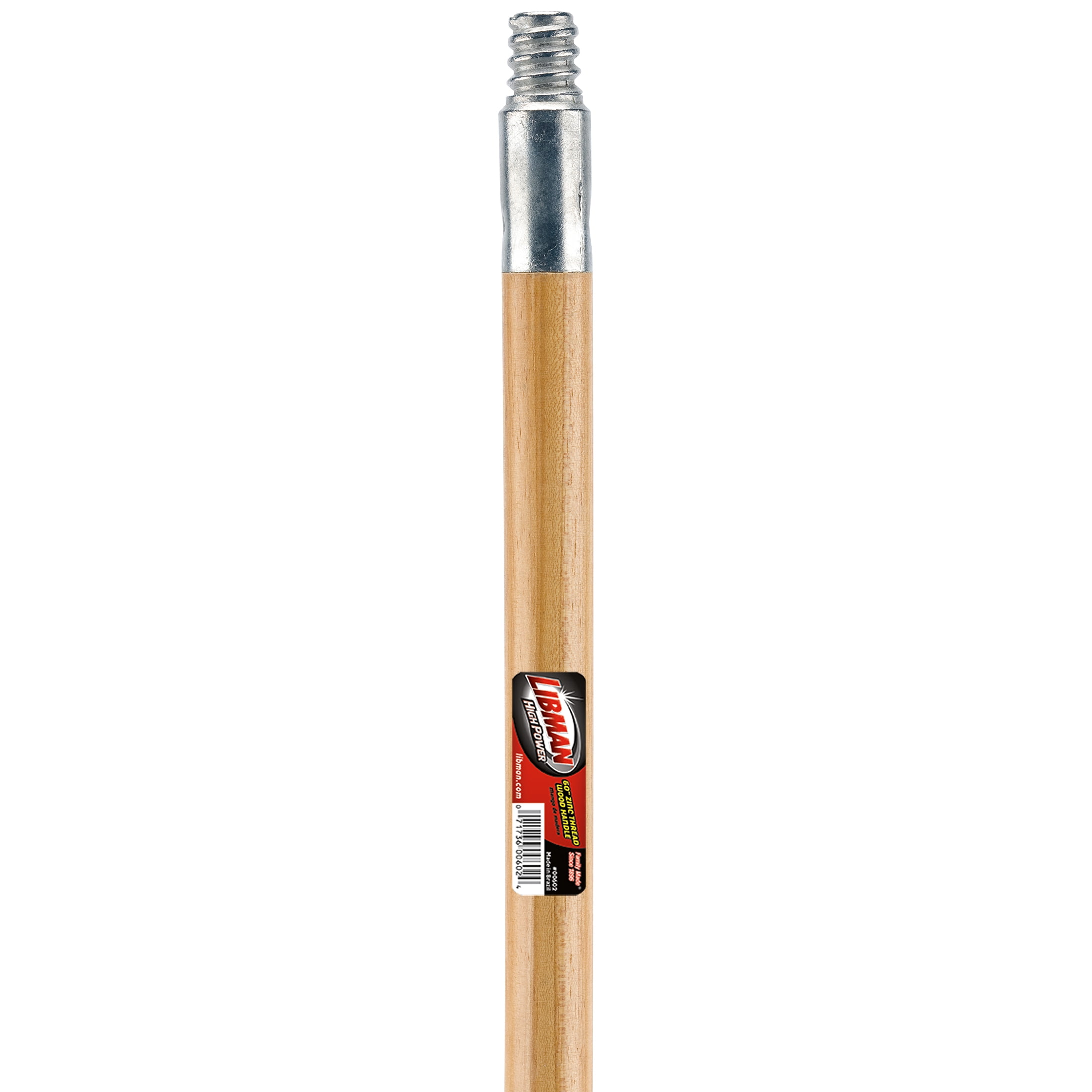 (2 pack) Libman Hardwood Broom Handle with Zinc Screw-In - 60 Inch Length, Brown Wood