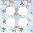 thumbnail image 3 of Metal Light Switch Plate Outlet Cover (Image Of Pastel Blue Wooden Floral Fence FEN007), 3 of 13
