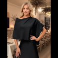 thumbnail image 4 of Poncho para Mujer, Corte Entallado, Chal Versátil, Tejido Suave, Cuello Vuelto, Top Corto Negro un Tamaño, 4 of 10