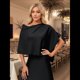 thumbnail image 4 of Poncho para Mujer, Corte Entallado, Chal Versátil, Tejido Suave, Cuello Vuelto, Top Corto Negro un Tamaño, 4 of 10