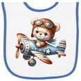 thumbnail image 2 of Inktastic Cute Teddy Bear Pilot in Airplane Baby Terry Cloth Bib, 2 of 3