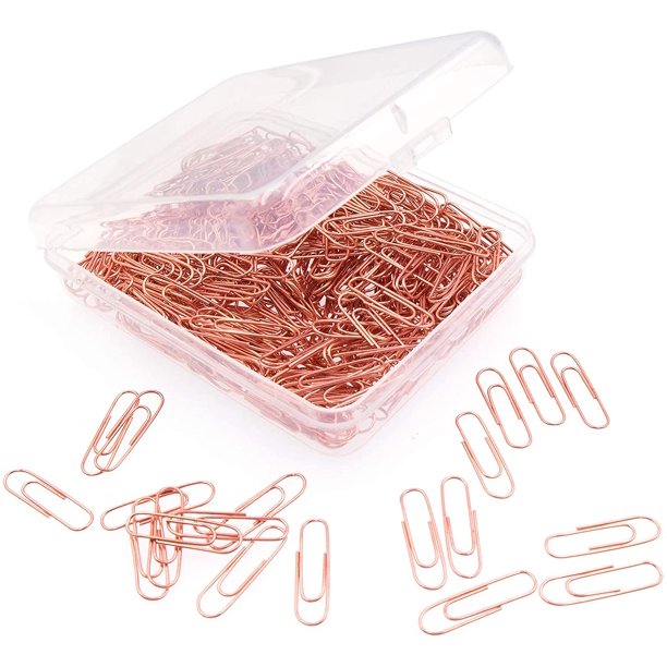Paquete de 160 clips de papel de alambre de acero con acabado liso de 28 mm para niños, niñas, mujeres, hogar, oficina, escuela (tamaño mediano, 28 mm)