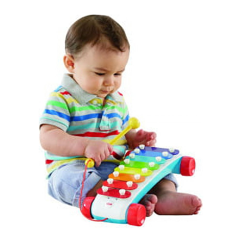 Fisher-Price Classic Xylophone Tapping the Keys Helps Foster Fine Motor Skills - Standing and Pull String
