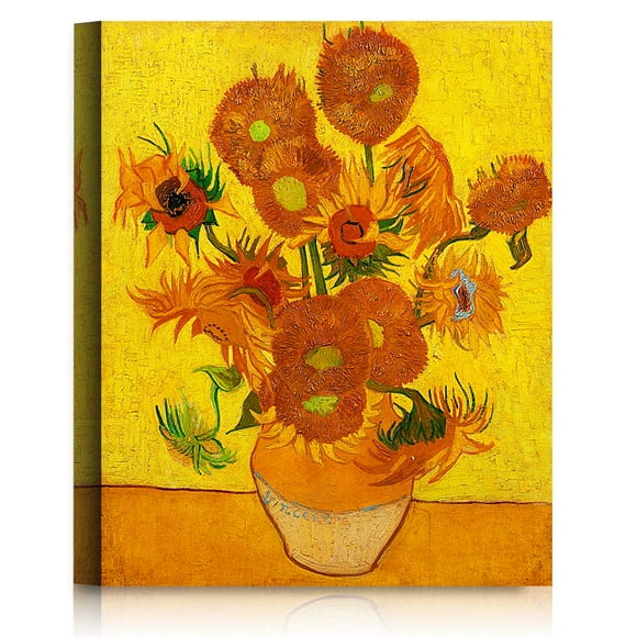 A&T ARTWORK Tournesols par Vincent Van Gogh le Monde Classique Reproductions d'Art, Impressions sur Toile Giclée Art Mural pour Déco Maison, 20x16 Pouces