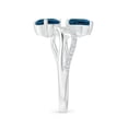 thumbnail image 3 of ANGARA Natural 1.6 ct London Blue Topaz Two-Stone Bypass Ring in 14K White Gold for Women (Size-7x5mm) | November Birthstone, Anniversary, Jewelry Gift for Women | Natural London Blue Topaz Ring, 3 of 10