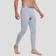 thumbnail image 2 of QSAWXQZ Men's Fleece Lined Thermal Base Layer Bottom Elastic Waist Solid Workout Leggings for Cold Gray L, 2 of 6