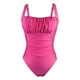 thumbnail image 3 of Hontri Slimming Swimsuits for Women Clearance! Women's Solid Color Pleated Suspender Fashionable Swimsuit Hot Pink Xxl, 3 of 6
