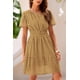 thumbnail image 4 of Vestido PRETTYGARDEN 2025 Verano Cuello en V Encaje Caqui M, 4 of 8