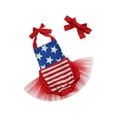 thumbnail image 2 of Okbabeha 4th of July Baby Girl Outfits Toddler Fourth of July Romper Dress American Flag Strap Tulle Bodysuit Tutu Dress Summer Independence Day Clothes, 2 of 7