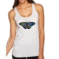 thumbnail image 1 of Wild Bobby, Colorful Rainbow Patterned Butterfly Animal Lover Tri-Blend Racerback Tank Top, Heather White, X-Large, 1 of 3