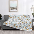 thumbnail image 2 of Yiaed Cute Rabbit Hold Carrot Print Blanket Throw Blanket Soft Cozy Flannel Blanket for Home Bed Sofa Couch Chair-40"x30", 2 of 6