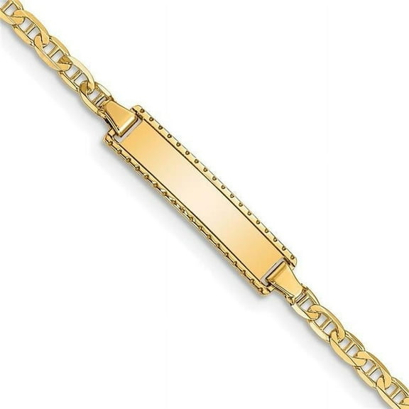 Primal Gold 14 Karat Yellow Gold Children's Anchor Link ID Bracelet