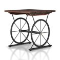 thumbnail image 1 of Furniture of America Table d'Appoint à Empattement Roulant en Bois Brun Grange, 1 of 4