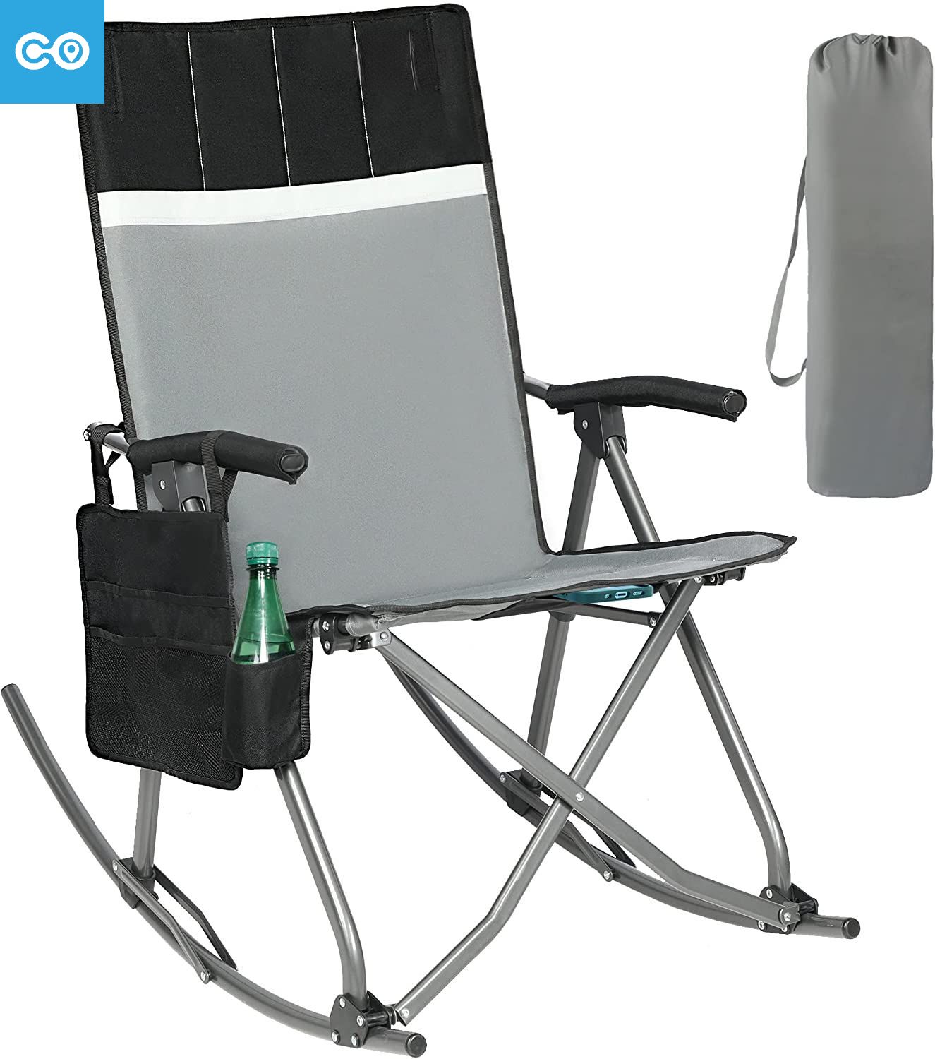 Oversized Folding Rocking Camping Chair Portable Outdoor Rocker with