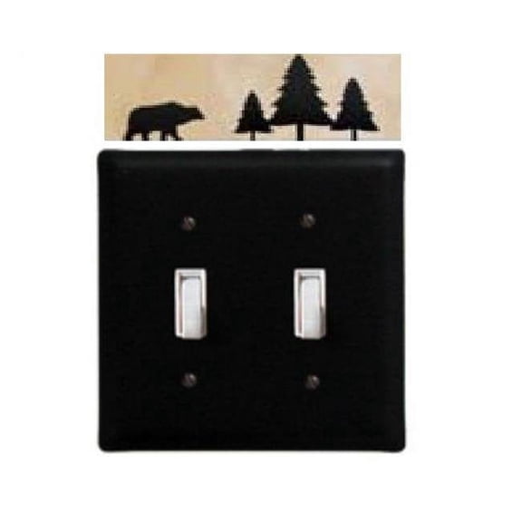 Village Wrought Iron ESS-83 Bear with Trees Switch Cover Double