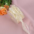 thumbnail image 4 of Strings Beaded Ribbon Pearl String Satin Ribbon and Organza Ribbon for Wedding Winter Christmas Snowflake Trim Crafts Decoration (Beige), 4 of 5