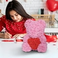 thumbnail image 4 of Handmade Artificial Rose Flower Bear Gift for Valentine's Day, Anniversary, Birthday, Romantic Home Decor, Forever Flower Teddy Bear with Realistic Roses, 4 of 7