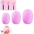 thumbnail image 1 of WWS Ensemble de Pinceaux de Maquillage 3 Pcs avec Support de Rangement de Voyage, Housse de Protection en Silicone, Capuchon Réutilisable Anti-Poussière (Rose), 1 of 4