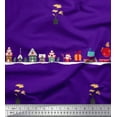 thumbnail image 1 of Soimoi Cotton Voile Fabric Santa,Gift Box & Tree Christmas Print Fabric by the Yard 56 Inch Wide, 1 of 1