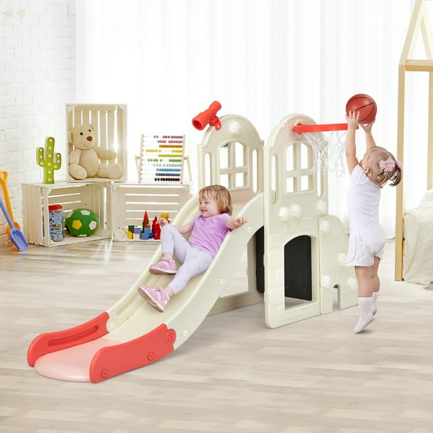 Tobogán Infantil Costway 6 en 1 Rosa 189,5 x 83 x 98 cm