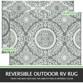 thumbnail image 2 of Outdoor Rug x Outdoor Carpet Reversible Patio Rug for Camping Large Outdoor Plastic Straw Area Rug Portable Geometric Mats for RV Backyard Deck Porch Beach Picnic Teal, 2 of 7
