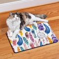 thumbnail image 2 of Boho Retro Floral Pet Feeding Mat-Abstract Art Pattern Absorbent Pet Placemat for Food and Water Bowl, with Waterproof Rubber Backing, Quick Dry Water Dispenser Mat for Dog and Cat (12"x20"), 2 of 7