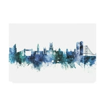 Trademark Fine Art 'Kingston upon Hull England Skyline Blue' Canvas Art by Michael Tompsett