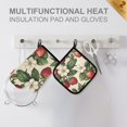 thumbnail image 4 of Yayeee Oven Mitts and Pot Holder Set of 2 Heat Resistant Kitchen Gloves Baking Hot Pad, Beige Strawberry, 4 of 5