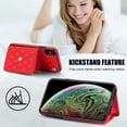 thumbnail image 2 of for iPhone X/XS Back Case, Luxury Ultra Slim Shockproof PU Leather Card Slots Kickstand Magnetic Snap Shoulder Strap & Wristlet RFID Blocking Phone Cover for iPhone X/XS, Red, 2 of 9