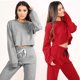 thumbnail image 5 of Mujeres Sport Yoga Crop Top Blusa O-cuello Manga larga Ropa deportiva informal Pullover Top Camiseta Abanopi Cima, 5 of 7