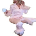 thumbnail image 2 of Hauts à Col à Manches Longues + Pantalons de Costume à Jambe Droite pour Femmes, 2 of 3