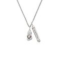 thumbnail image 2 of Delight Jewelry Silvertone Multicolored Crystal Flip Flop Silvertone Guardian Angel Bar Charm Necklace, 23", 2 of 4