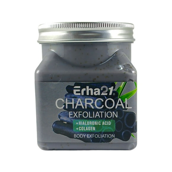 Exfoliante Facial Y corporal de Carbón activado ERHA 21 Hidrata Y Aclara Manchas 1 pza