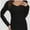 Black, variant on Womens Fall Deep V Neck Long Sleeve Shirts Modal Slim Fit Basic Tee Tops