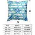 thumbnail image 6 of Blue Seashells Pillow Covers 20x20 Coastal Beach Themed Decorative Pillow Covers Summer Ocean Cushion Covers Set of 2 for Outdoor Sofa Home Decor Living Room, 6 of 6