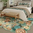 thumbnail image 6 of WIPONKEN 3x5 Floral Area Rugs Machine Washable Non-Slip Botanical Scalloped Rug for Living Room Bedroom, Modern Farmhouse Floor Mat with Vintage Flowers Pattern, Home Decor Indoor Low Pile Green, 6 of 8