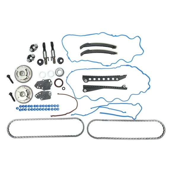Unique Bargains 1Set Timing Chain Kit for Ford F150 F250 F350 2005-2010 Long-lasting Sealing Metal Blue,Black Cover Gasket Tensioner Sprocket