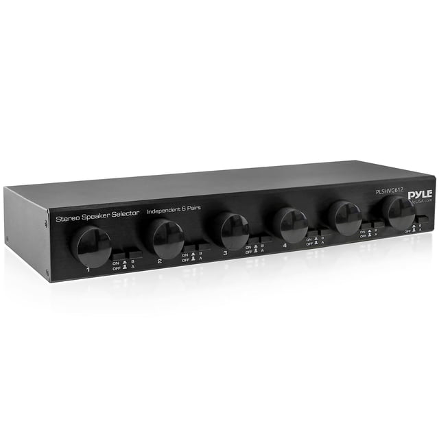 Selector de altavoces Pyle PLSHVC612 de 6 canales con control de volumen