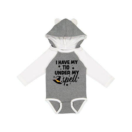 

Inktastic I Have My Tio Under My Spell with Cute Witch Hat Gift Baby Boy or Baby Girl Long Sleeve Bodysuit