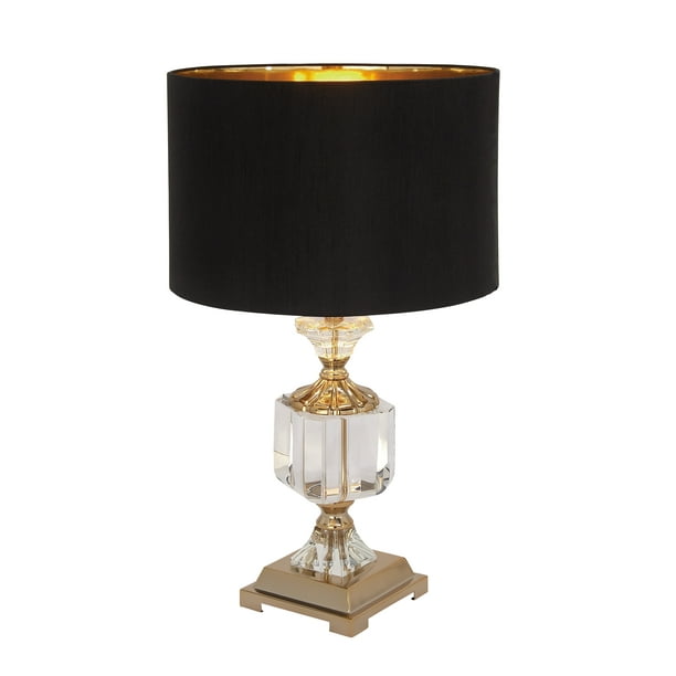 DecMode Gold Crystal Glam Table Lamp 24"