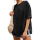 thumbnail image 1 of Karight Womens Oversized Tshirts Summer Casual Short Sleeve Crew Neck T Shirt Loose Fit Side Slit Tee Tops, 1 of 9