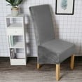 thumbnail image 3 of Rosnek Velvet Spandex Chair Covers for Dining Room Set of 4, Soft Stretch Chair Protectors Slipcovers, Removable and Washable, 3 of 5