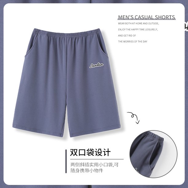 Novedad de verano, pantalones de pijama de algodón de Color sólido para hombre, Adluts, muebles para el hogar, pantalones cortos de algodón sueltos, pantalones Pj para hombre, ropa para dormir en el